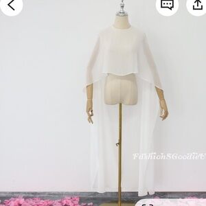Elegant White Sheer Cape by